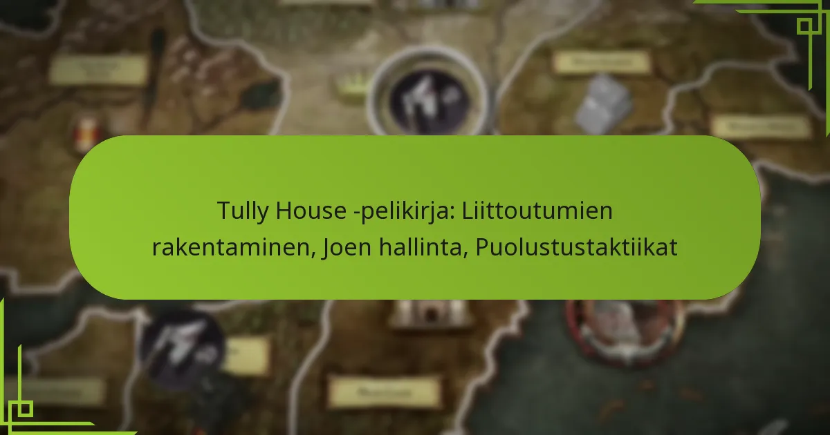Tully House -pelikirja: Liittoutumien rakentaminen, Joen hallinta, Puolustustaktiikat